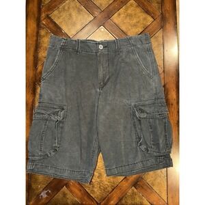 American Eagle Cargo Shorts Men's 36x13 Green Longer Length Classic Paratrooper